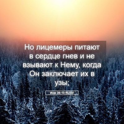 Picture 05 - Иов 36:13 RUSV - Но лицемеры питают в - Bible Verse Picture