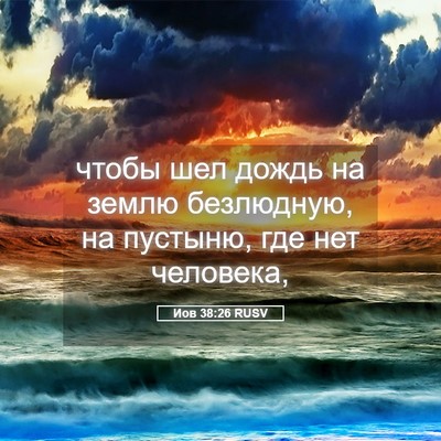 Picture 05 - Иов 38:26 RUSV - чтобы шел дождь на землю - Bible Verse Picture