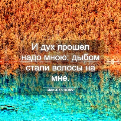 Picture 05 - Иов 4:15 RUSV - И дух прошел надо мною; - Bible Verse Picture