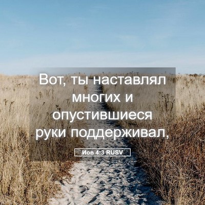 Picture 05 - Иов 4:3 RUSV - Вот, ты наставлял многих и - Bible Verse Picture