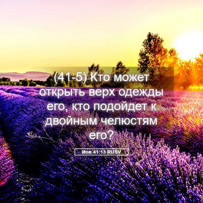 Picture 05 - Иов 41:13 RUSV - (41-5) Кто может открыть верх - Bible Verse Picture