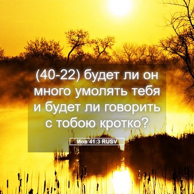 Picture 05 - Иов 41:3 RUSV - (40-22) будет ли он много - Bible Verse Picture