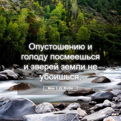 Picture 05 - Иов 5:22 RUSV - Опустошению и голоду - Bible Verse Picture