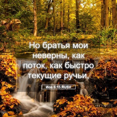 Picture 05 - Иов 6:15 RUSV - Но братья мои неверны, как - Bible Verse Picture