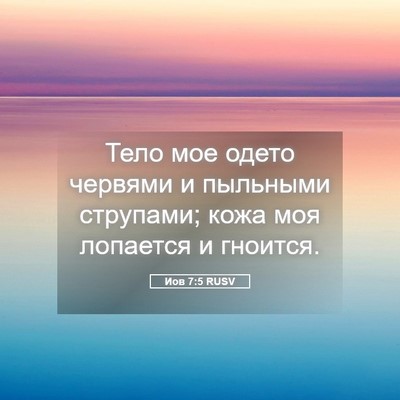 Picture 05 - Иов 7:5 RUSV - Тело мое одето червями и - Bible Verse Picture