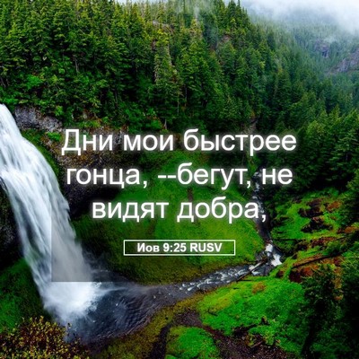 Picture 05 - Иов 9:25 RUSV - Дни мои быстрее гонца, - Bible Verse Picture