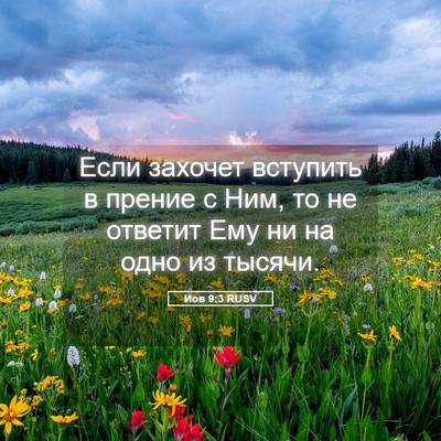 Picture 05 - Иов 9:3 RUSV - Если захочет вступить в - Bible Verse Picture