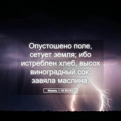 Picture 05 - Иоиль 1:10 RUSV - Опустошено поле, сетует - Bible Verse Picture