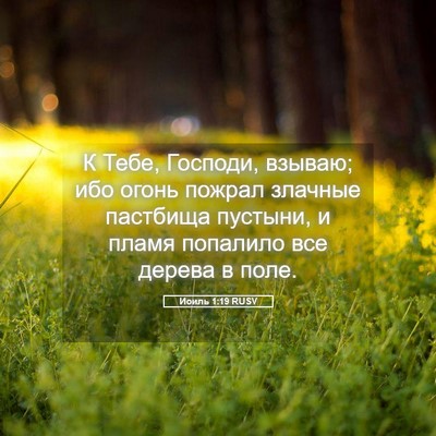Picture 05 - Иоиль 1:19 RUSV - К Тебе, Господи, взываю; ибо - Bible Verse Picture