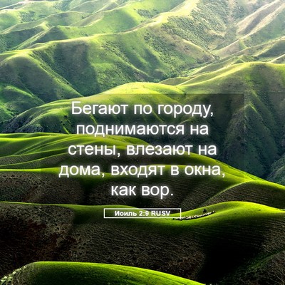 Picture 05 - Иоиль 2:9 RUSV - Бегают по городу, - Bible Verse Picture