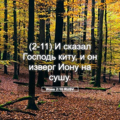 Picture 05 - Иона 2:10 RUSV - (2-11) И сказал Господь киту, - Bible Verse Picture