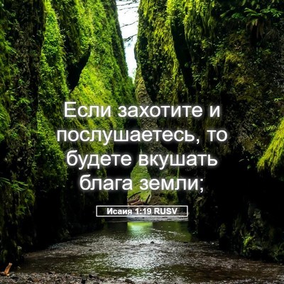 Picture 05 - Исаия 1:19 RUSV - Если захотите и - Bible Verse Picture