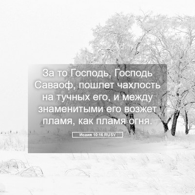 Picture 05 - Исаия 10:16 RUSV - За то Господь, Господь - Bible Verse Picture