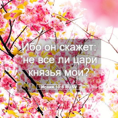 Picture 05 - Исаия 10:8 RUSV - Ибо он скажет: 'не все ли - Bible Verse Picture