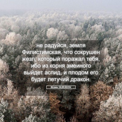 Picture 05 - Исаия 14:29 RUSV - не радуйся, земля - Bible Verse Picture