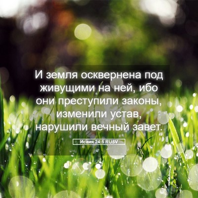 Picture 05 - Исаия 24:5 RUSV - И земля осквернена под - Bible Verse Picture