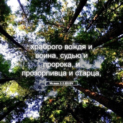 Picture 05 - Исаия 3:2 RUSV - храброго вождя и воина, - Bible Verse Picture