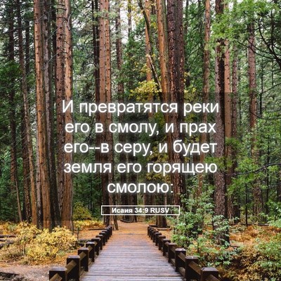 Picture 05 - Исаия 34:9 RUSV - И превратятся реки его в - Bible Verse Picture