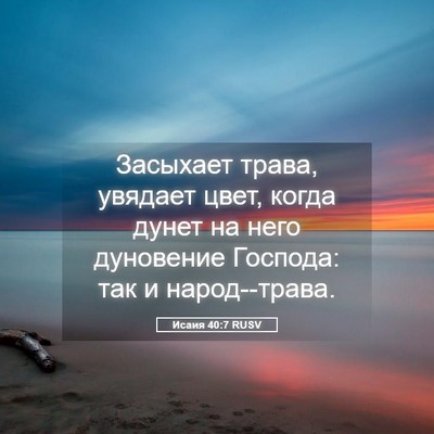 Picture 05 - Исаия 40:7 RUSV - Засыхает трава, увядает - Bible Verse Picture