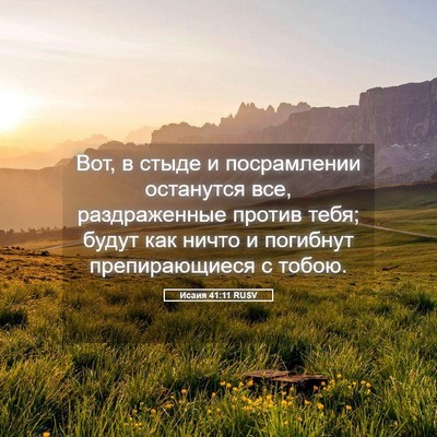 Picture 05 - Исаия 41:11 RUSV - Вот, в стыде и посрамлении - Bible Verse Picture