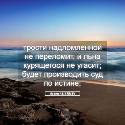 Picture 05 - Исаия 42:3 RUSV - трости надломленной не - Bible Verse Picture