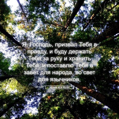 Picture 05 - Исаия 42:6 RUSV - Я, Господь, призвал Тебя в - Bible Verse Picture
