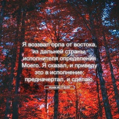 Picture 05 - Исаия 46:11 RUSV - Я воззвал орла от востока, - Bible Verse Picture