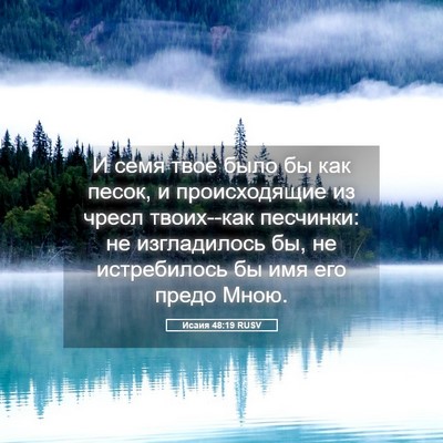 Picture 05 - Исаия 48:19 RUSV - И семя твое было бы как - Bible Verse Picture