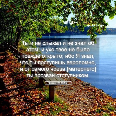Picture 05 - Исаия 48:8 RUSV - Ты и не слыхал и не знал об - Bible Verse Picture