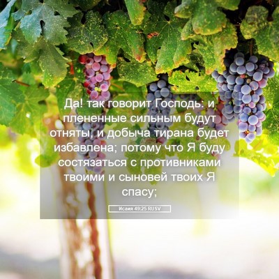 Picture 05 - Исаия 49:25 RUSV - Да! так говорит Господь: и - Bible Verse Picture