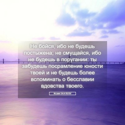 Picture 05 - Исаия 54:4 RUSV - Не бойся, ибо не будешь - Bible Verse Picture