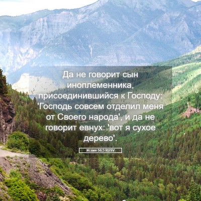 Picture 05 - Исаия 56:3 RUSV - Да не говорит сын - Bible Verse Picture