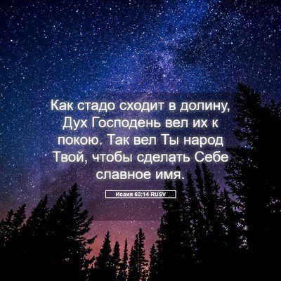 Picture 05 - Исаия 63:14 RUSV - Как стадо сходит в долину, - Bible Verse Picture