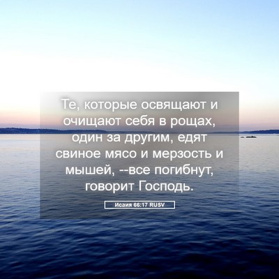 Picture 05 - Исаия 66:17 RUSV - Те, которые освящают и - Bible Verse Picture