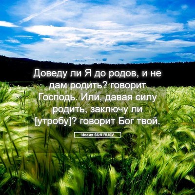 Picture 05 - Исаия 66:9 RUSV - Доведу ли Я до родов, и не - Bible Verse Picture