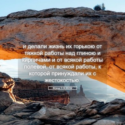Picture 05 - Исход 1:14 RUSV - и делали жизнь их горькою - Bible Verse Picture