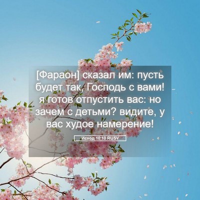 Picture 05 - Исход 10:10 RUSV - [Фараон] сказал им: пусть - Bible Verse Picture
