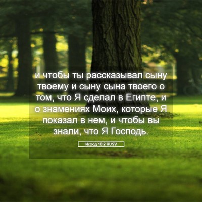 Picture 05 - Исход 10:2 RUSV - и чтобы ты рассказывал - Bible Verse Picture