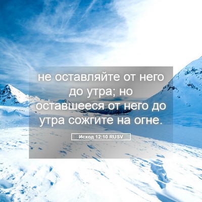 Picture 05 - Исход 12:10 RUSV - не оставляйте от него до - Bible Verse Picture