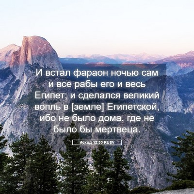 Picture 05 - Исход 12:30 RUSV - И встал фараон ночью сам и - Bible Verse Picture