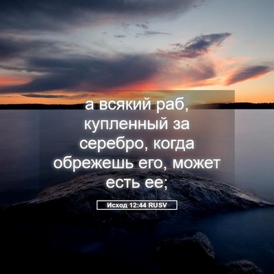 Picture 05 - Исход 12:44 RUSV - а всякий раб, купленный за - Bible Verse Picture