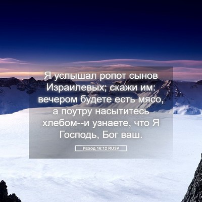 Picture 05 - Исход 16:12 RUSV - Я услышал ропот сынов - Bible Verse Picture