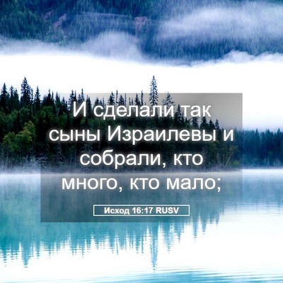 Picture 05 - Исход 16:17 RUSV - И сделали так сыны - Bible Verse Picture