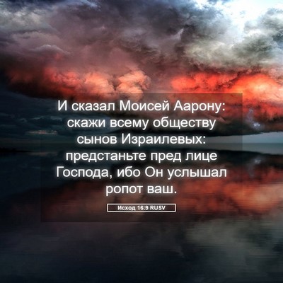 Picture 05 - Исход 16:9 RUSV - И сказал Моисей Аарону: - Bible Verse Picture