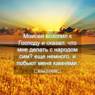 Picture 05 - Исход 17:4 RUSV - Моисей возопил к Господу и - Bible Verse Picture