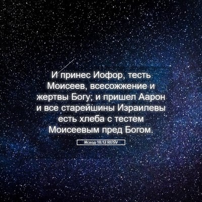 Picture 05 - Исход 18:12 RUSV - И принес Иофор, тесть - Bible Verse Picture