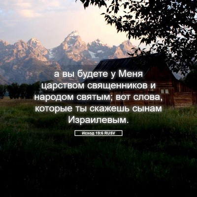 Picture 05 - Исход 19:6 RUSV - а вы будете у Меня царством - Bible Verse Picture