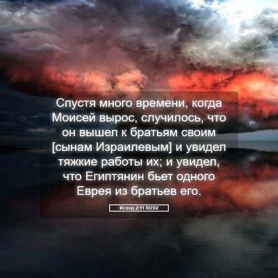 Picture 05 - Исход 2:11 RUSV - Спустя много времени, - Bible Verse Picture