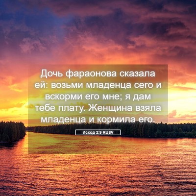 Picture 05 - Исход 2:9 RUSV - Дочь фараонова сказала ей: - Bible Verse Picture