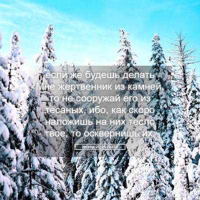 Picture 05 - Исход 20:25 RUSV - если же будешь делать Мне - Bible Verse Picture